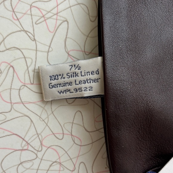 Lord & Taylor Dark Brown Leather Gloves - Picture 4 of 4